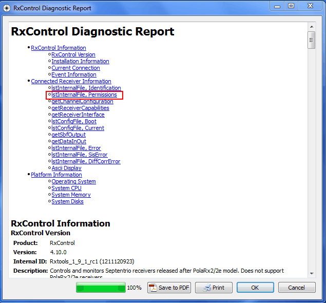 To save Diagnostic report for Upgrade select Save to PDF: